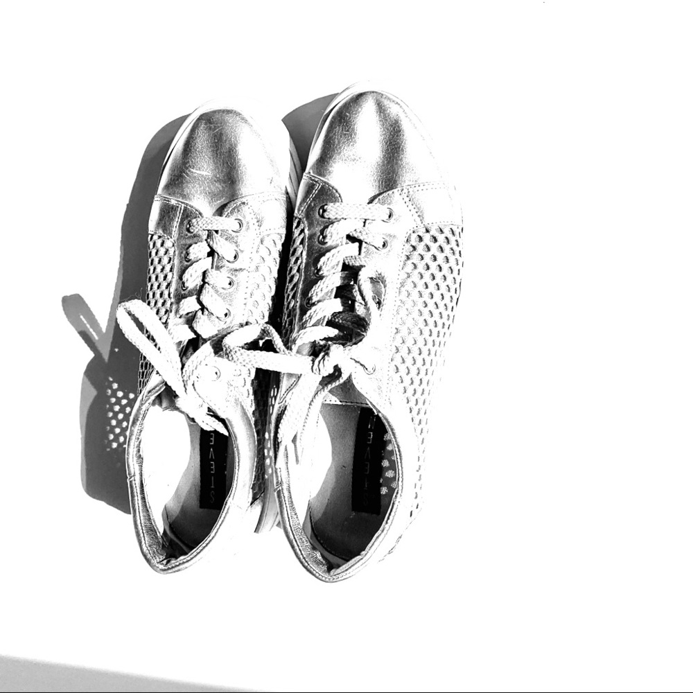 Silver metallic sneakers